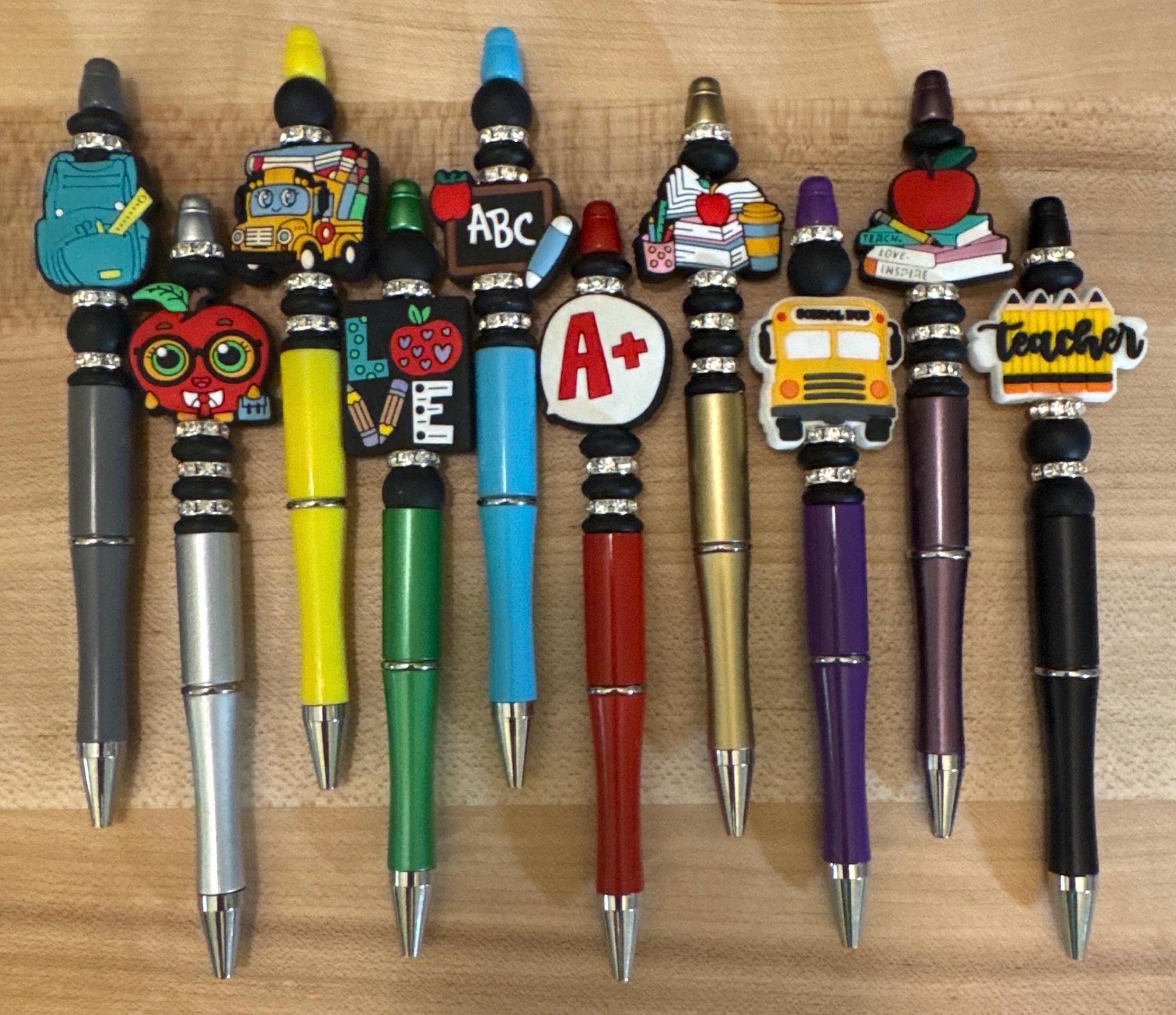 Beaded Teacher Pen, Handmade Ballpoint Pen, Educator Gift, Teacher Appreciation Gift, School Themed Present