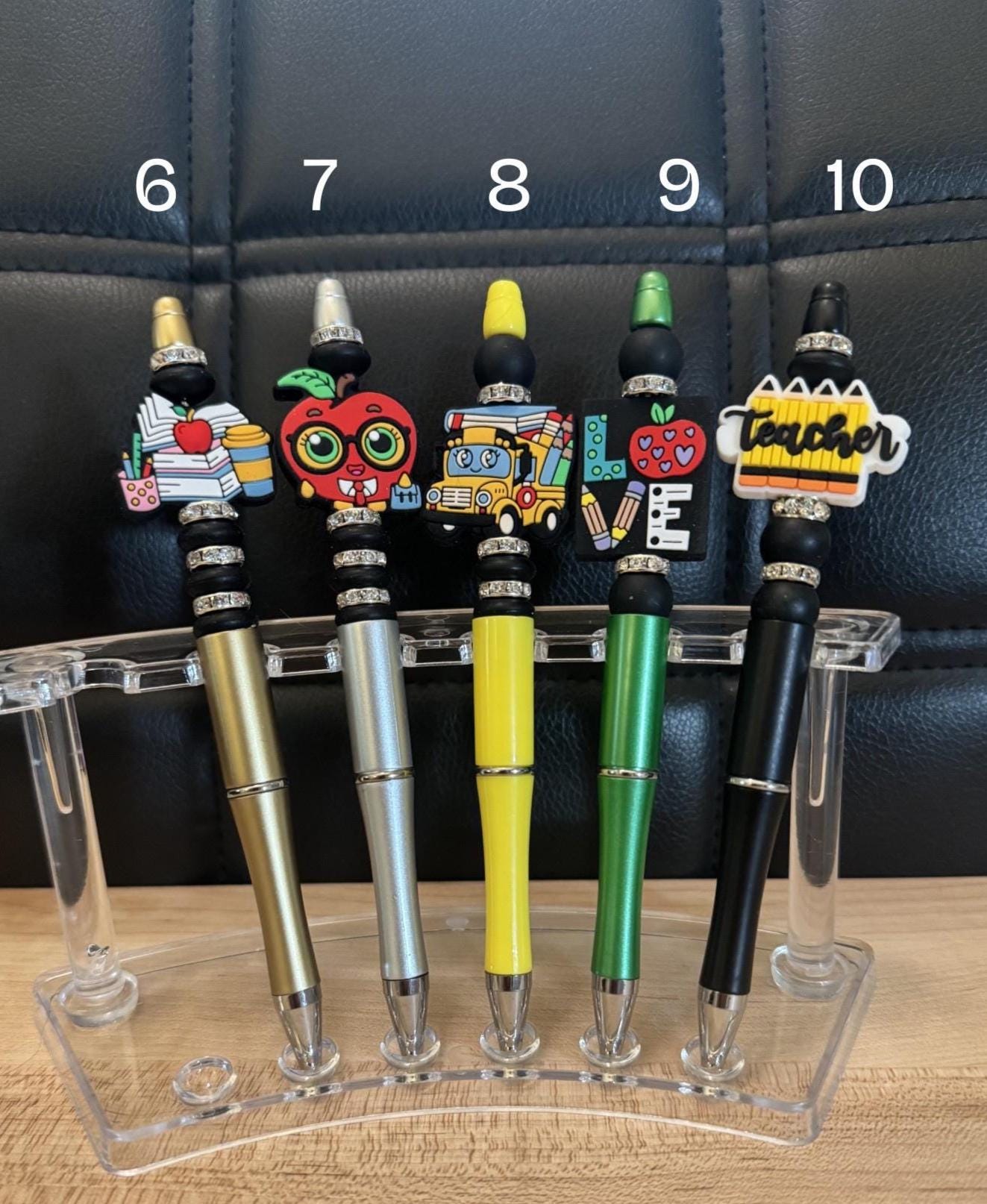 Beaded Teacher Pen, Handmade Ballpoint Pen, Educator Gift, Teacher Appreciation Gift, School Themed Present