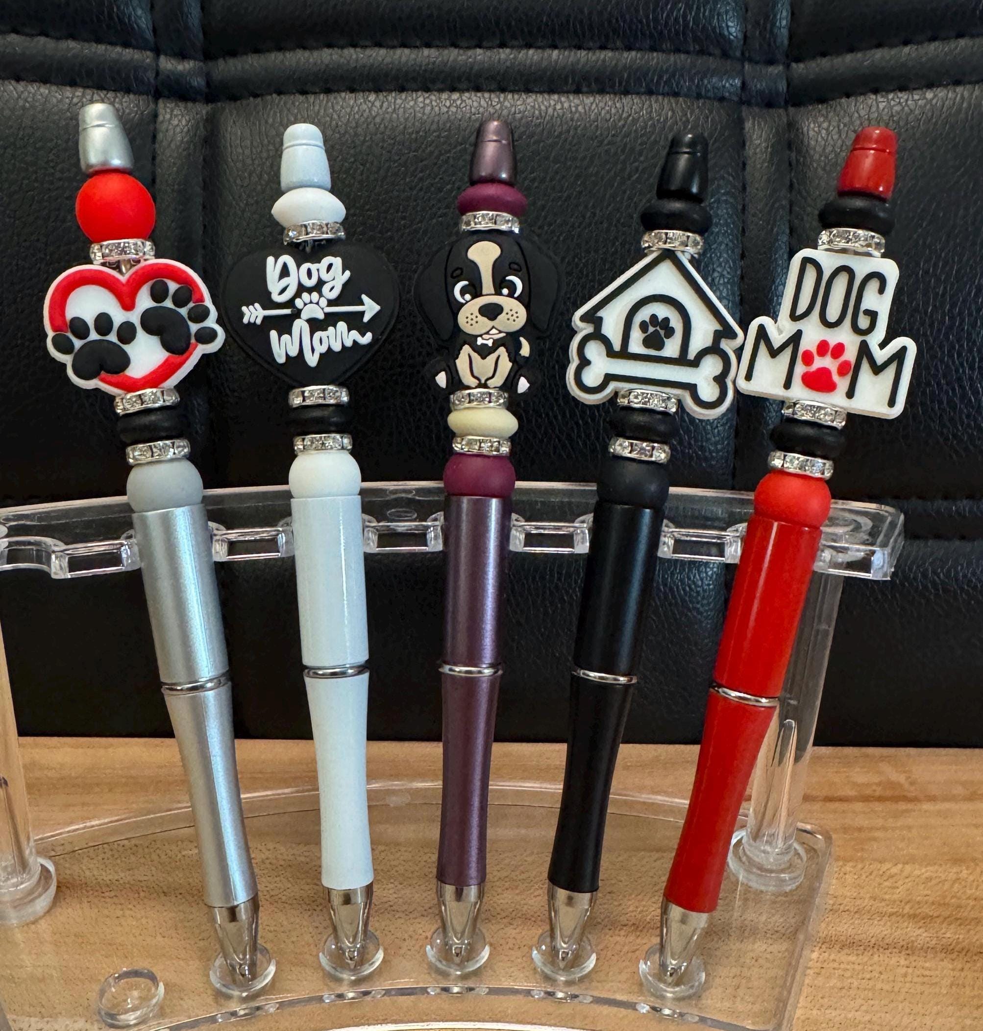 Dog Lover Beaded Pen Paw Print Pen Dog Mom Gift Dog Themed Pen Pet Lover Gift Vet Tech Present Dog Lover Gift for Women Cute Decorative Pen