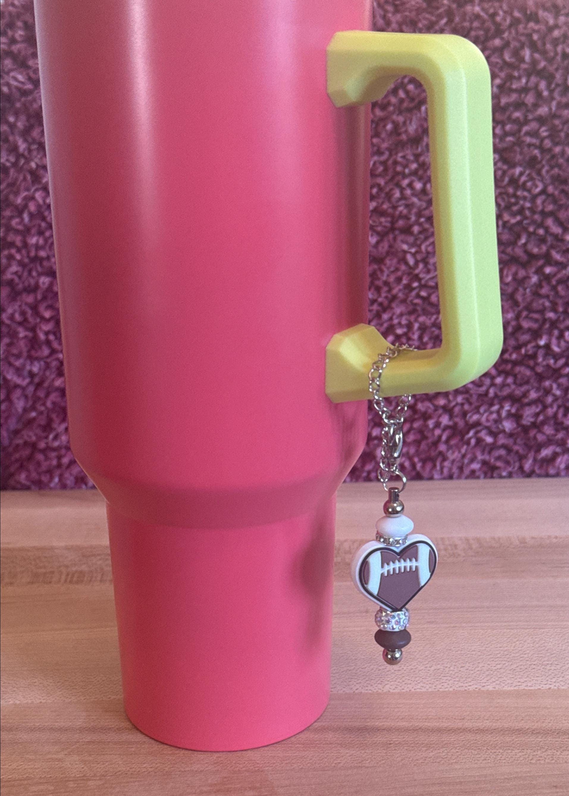 Sports Tumbler Charm, Volleyball Basketball Baseball Football Tennis Cup Accessory, Sports Mom Gift, Team Bag Backpack Decor, Handmade Cute Gift