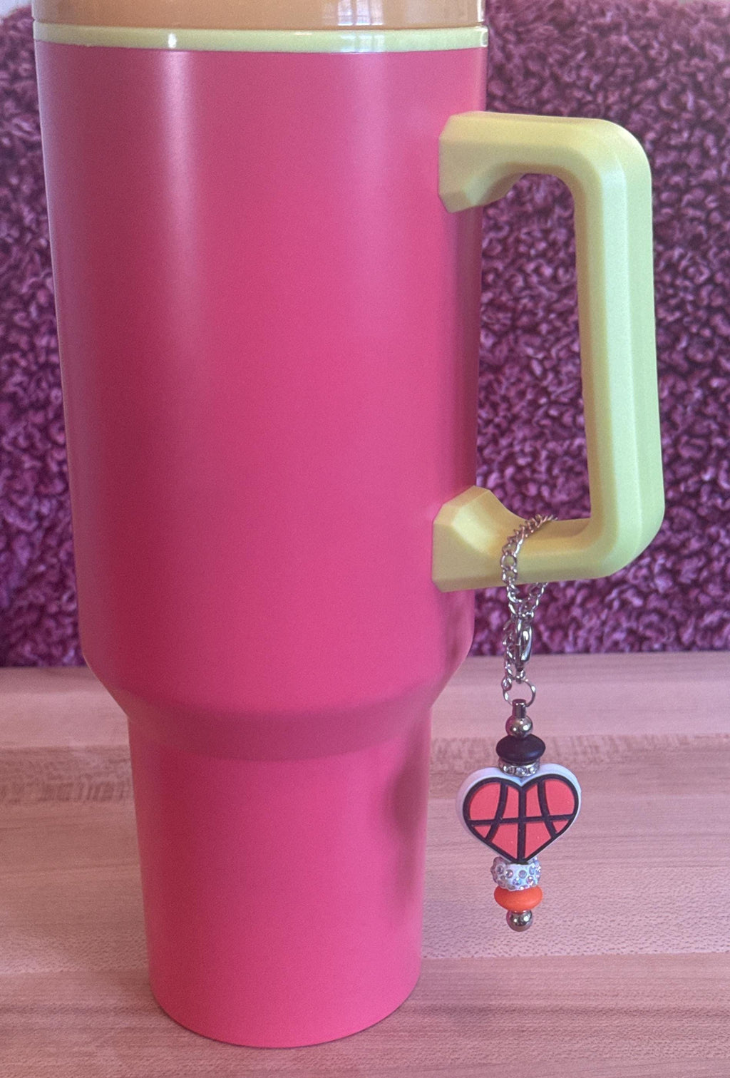 Sports Tumbler Charm, Volleyball Basketball Baseball Football Tennis Cup Accessory, Sports Mom Gift, Team Bag Backpack Decor, Handmade Cute Gift