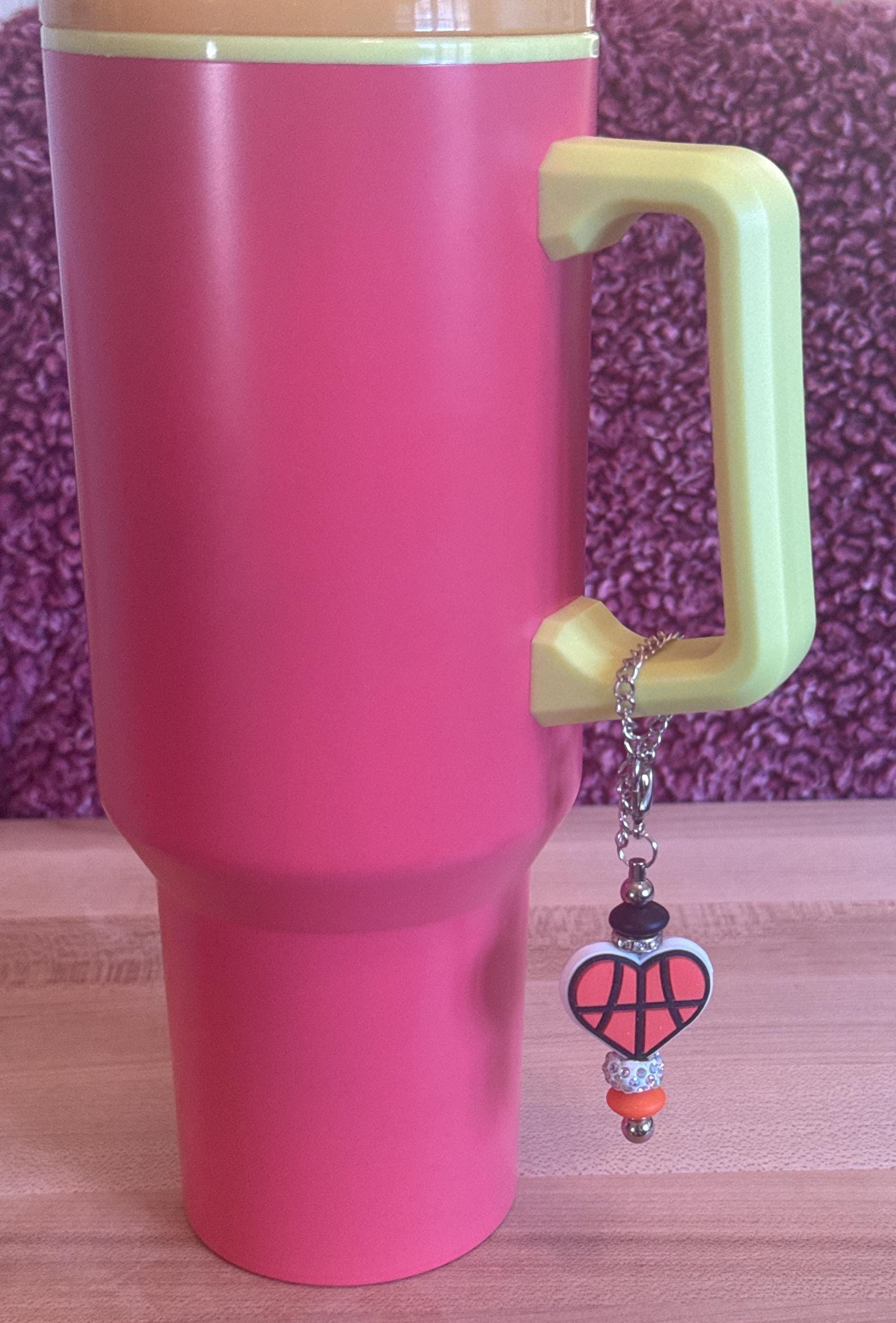 Sports Tumbler Charm, Volleyball Basketball Baseball Football Tennis Cup Accessory, Sports Mom Gift, Team Bag Backpack Decor, Handmade Cute Gift