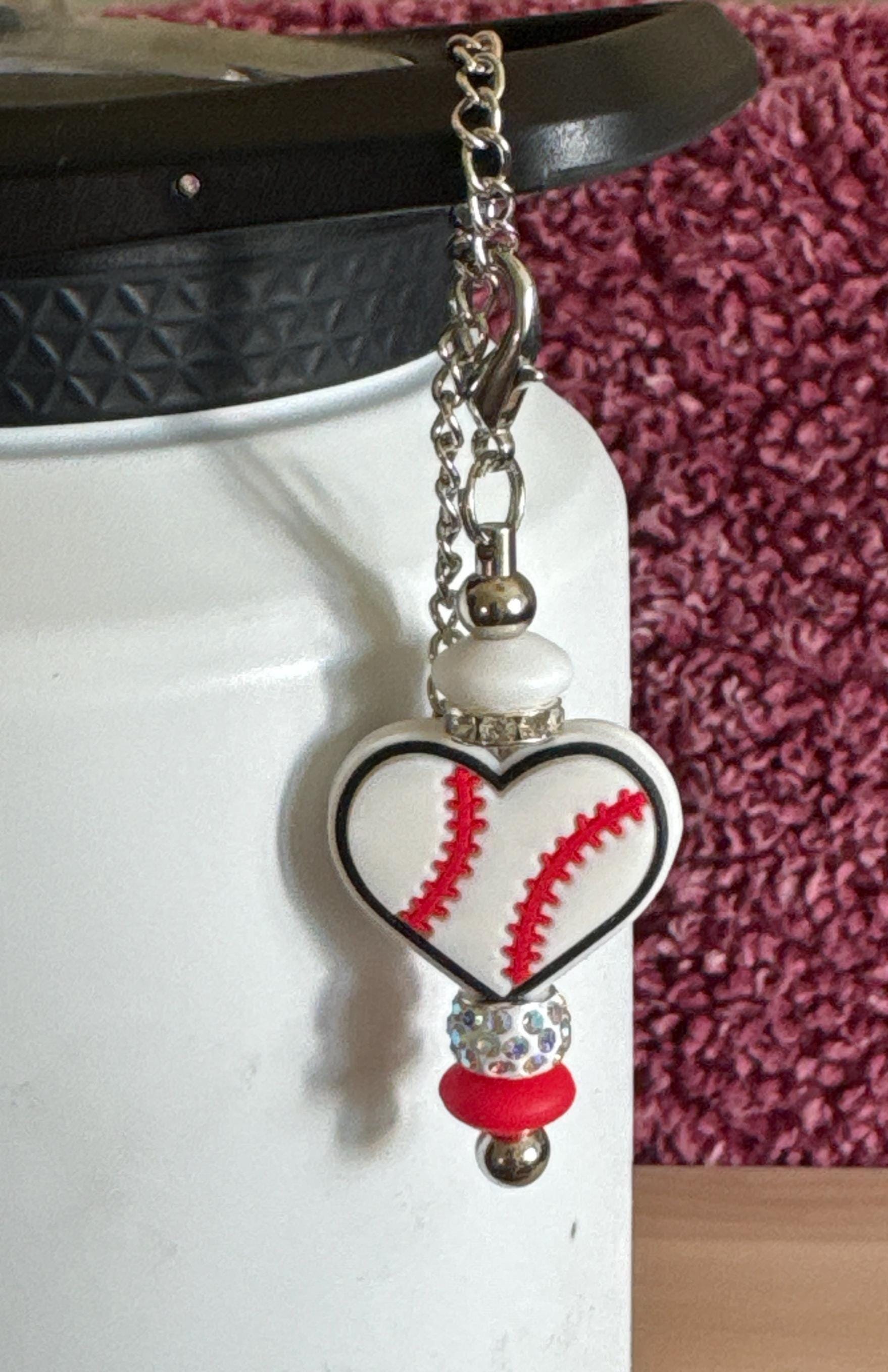Sports Tumbler Charm, Volleyball Basketball Baseball Football Tennis Cup Accessory, Sports Mom Gift, Team Bag Backpack Decor, Handmade Cute Gift